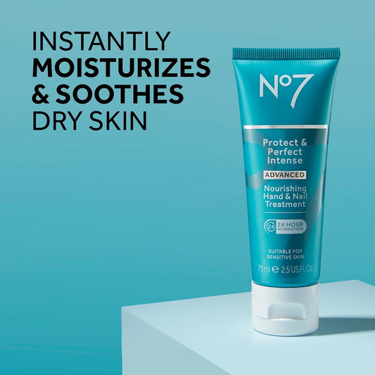 No7 Protect & Perfect Intense Advanced Hand & Nail Cream – Anti-Aging Moisturizer with Vitamin B5 & Peptides (75ml)