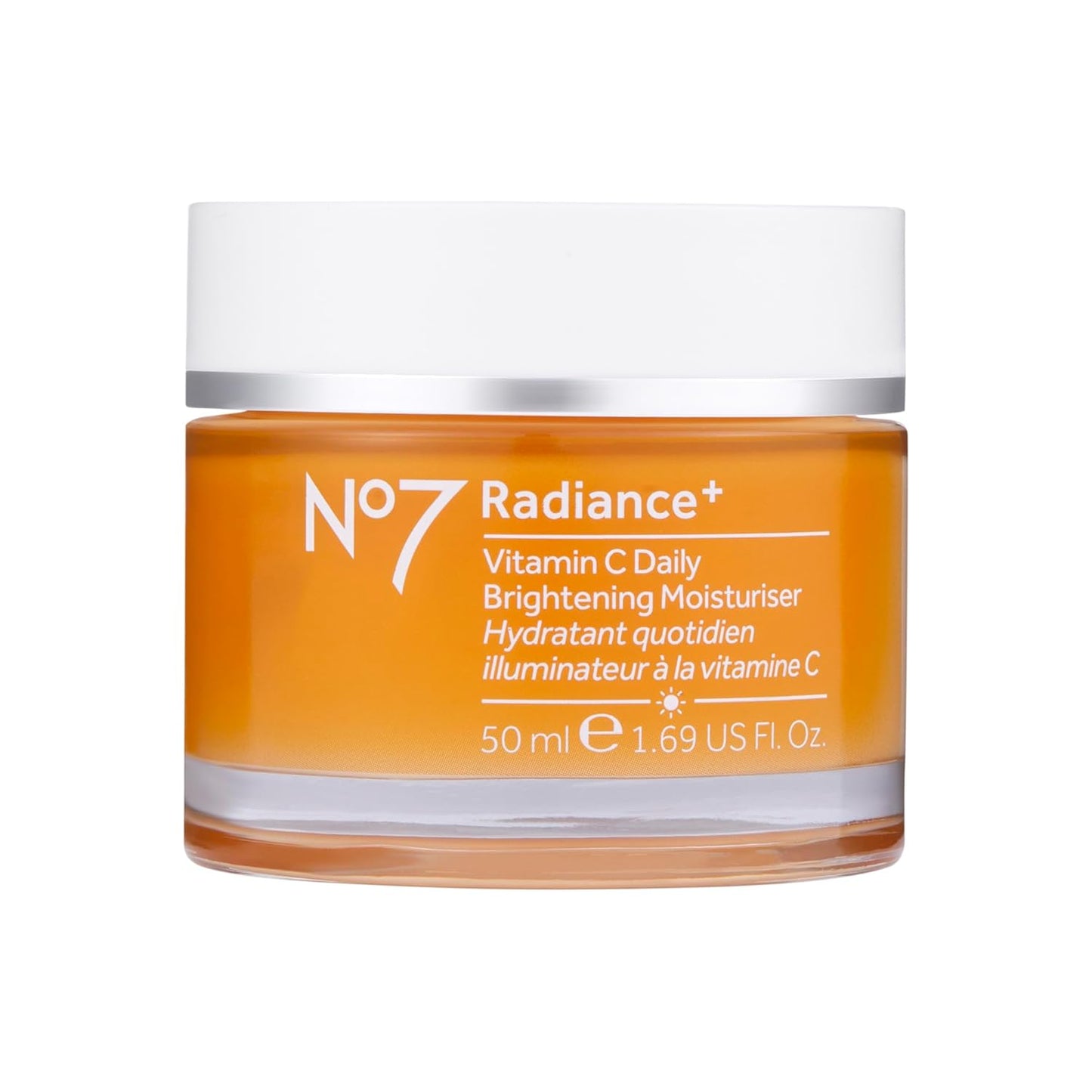 No7 Radiance+ Brightening Vitamin C Moisturizer – Lightweight Daily Face Cream (1.69 fl oz)