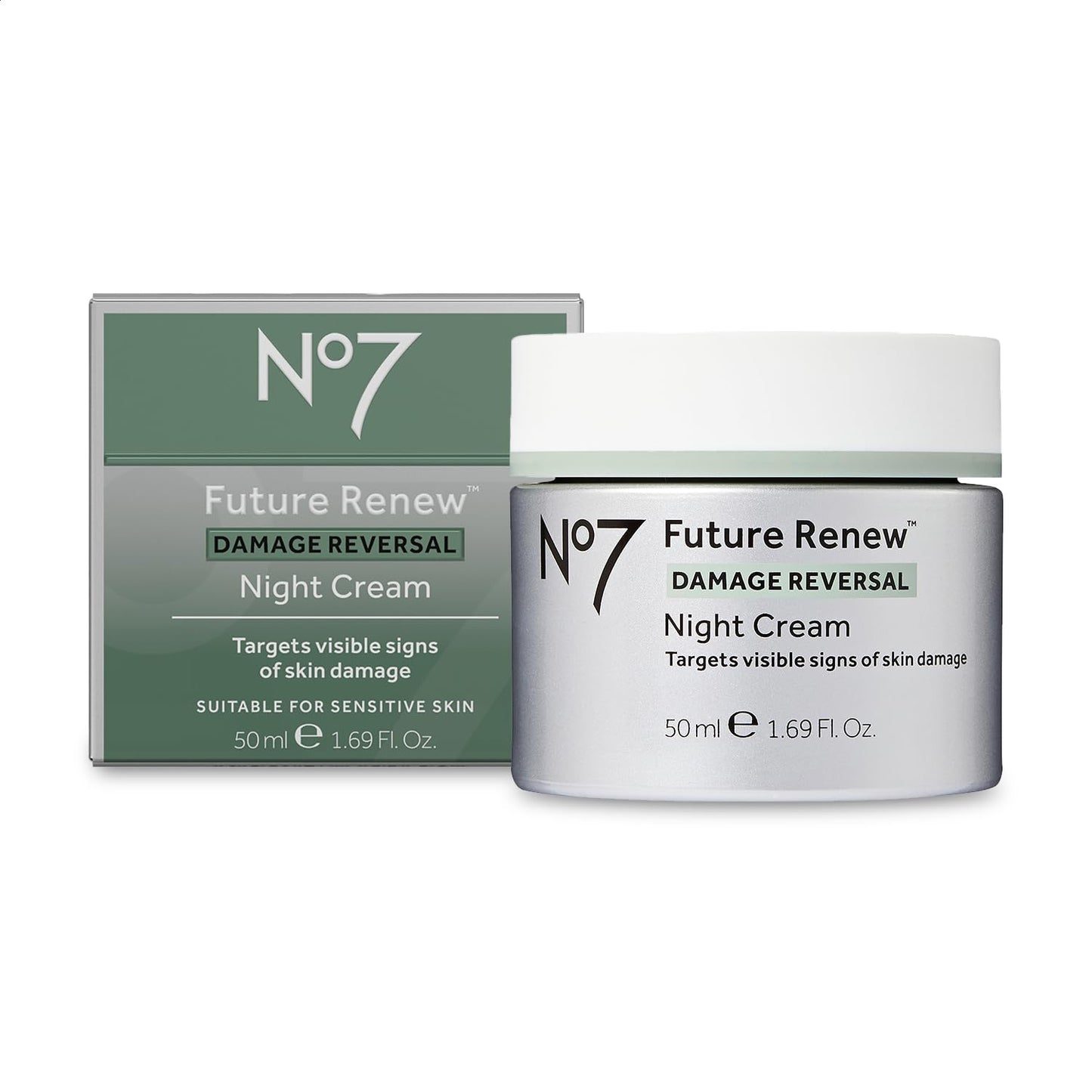 No7 Future Renew Night Cream – Damage Reversal & Anti-Aging Moisturizer (1.69 oz)