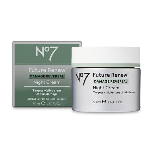 No7 Future Renew Night Cream – Damage Reversal & Anti-Aging Moisturizer (1.69 oz)
