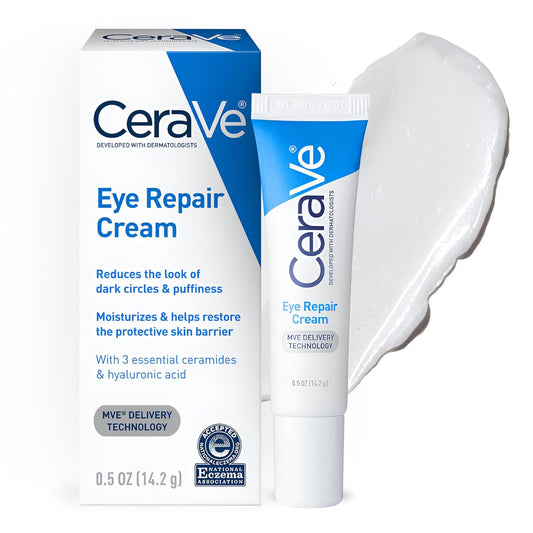 CeraVe Eye Repair Cream – Under Eye Cream with Hyaluronic Acid & Niacinamide for Dark Circles & Puffiness (0.5 oz)