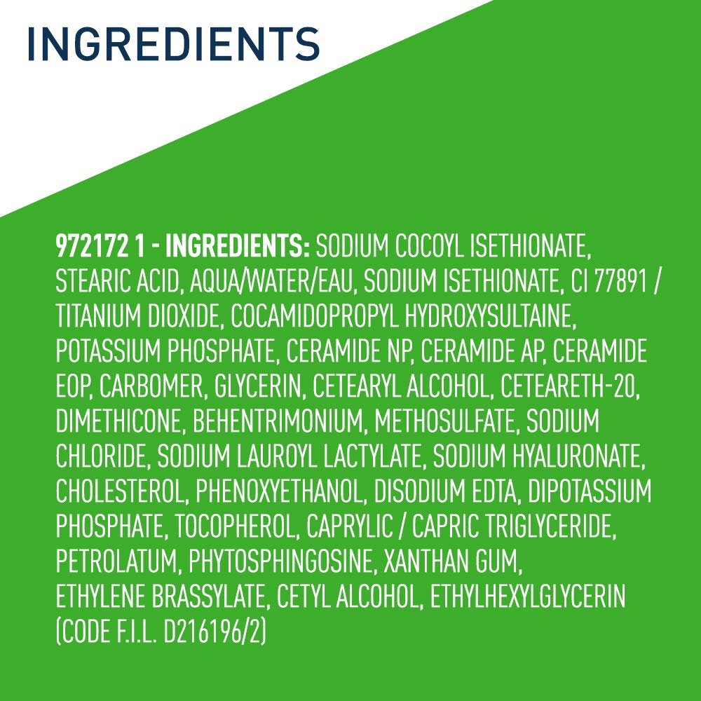 CeraVe Hydrating Cleanser Bar – Soap-Free Facial & Body Cleanser with 5% Moisturizing Cream, Fragrance-Free (3 Pack, 4.5 oz Each)