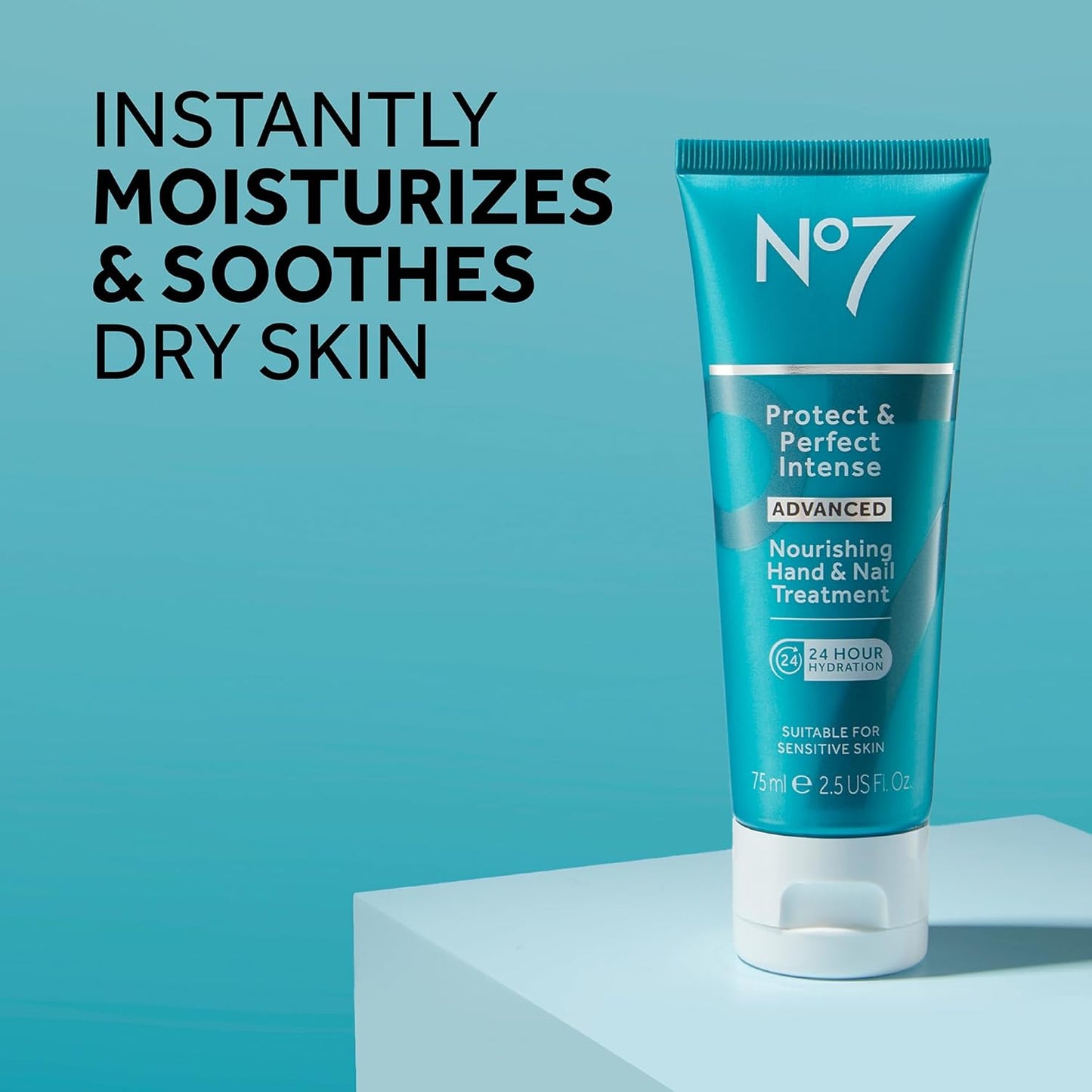 No7 Protect & Perfect Intense Advanced Hand & Nail Cream – Anti-Aging Moisturizer with Vitamin B5 & Peptides (75ml)