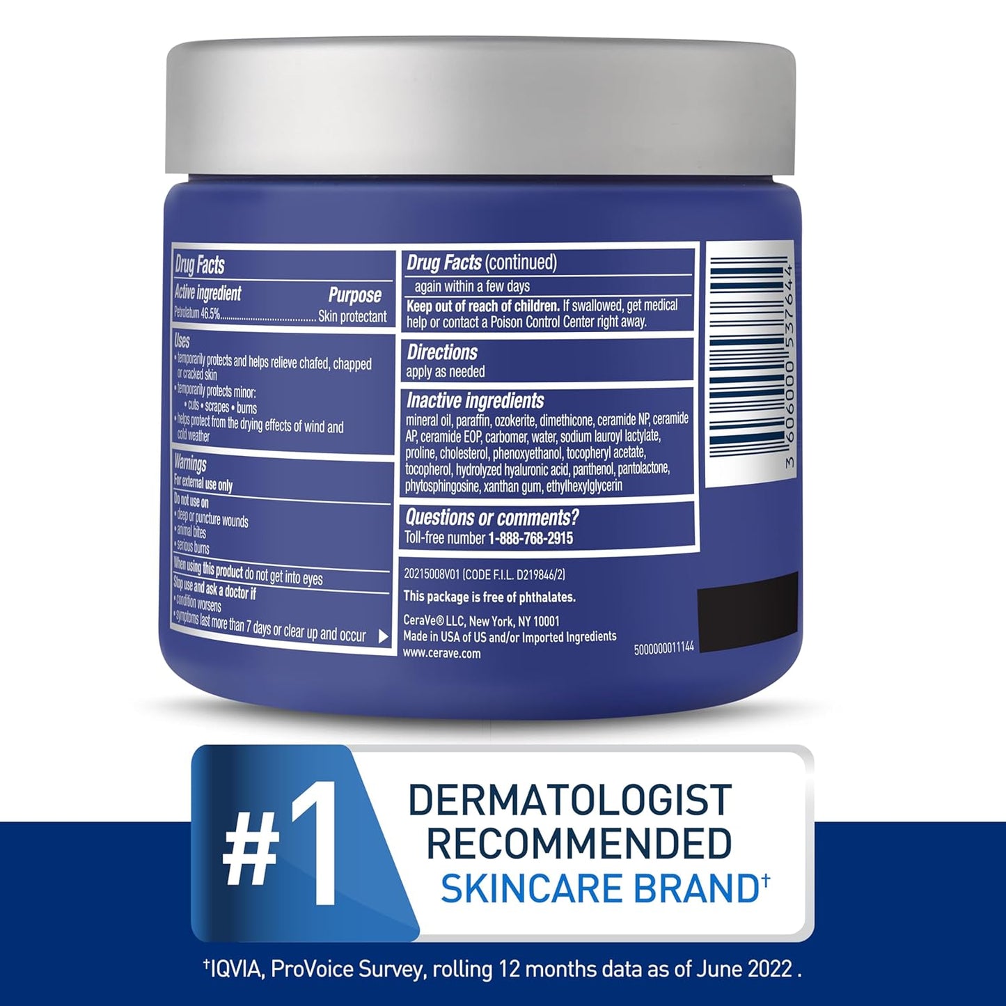 CeraVe Healing Ointment – Hydrating Skin Protectant with Hyaluronic Acid & Ceramides for Dry, Cracked Skin (12 oz)