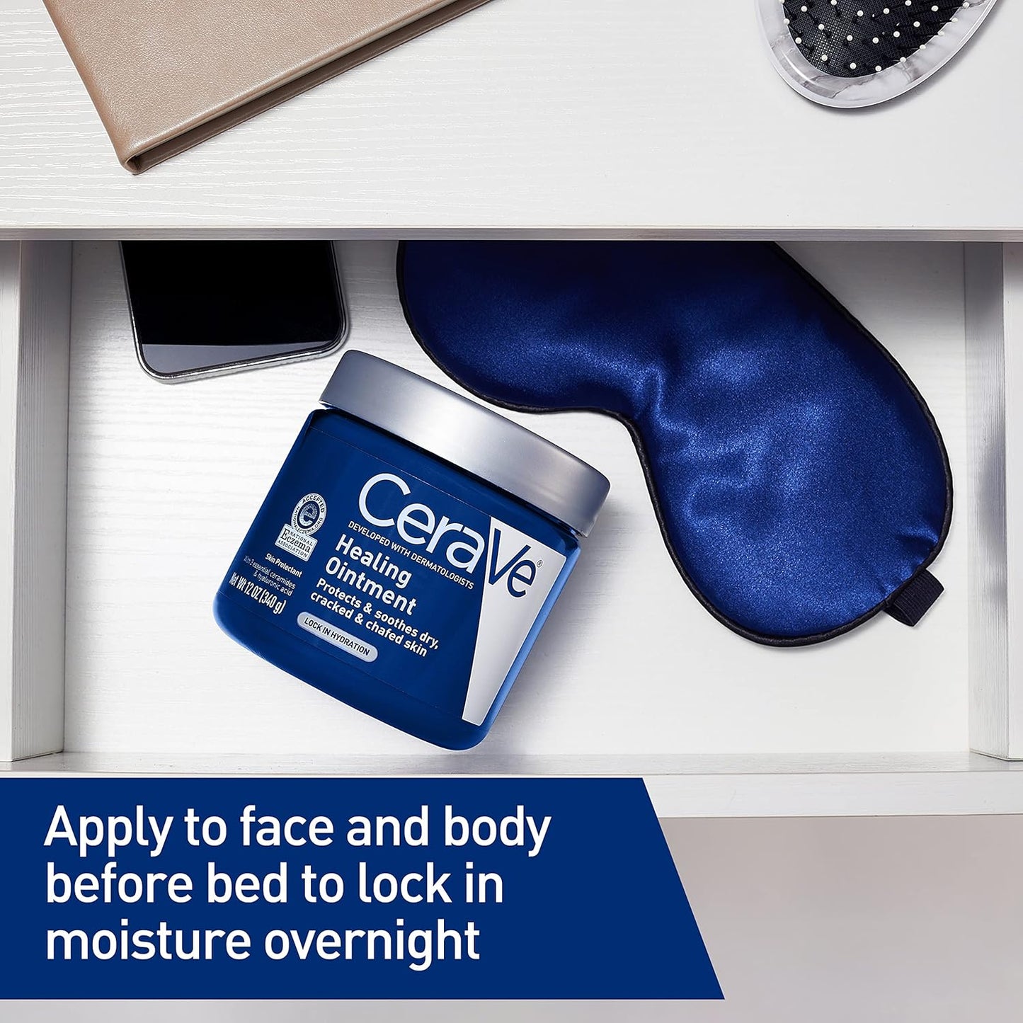 CeraVe Healing Ointment – Hydrating Skin Protectant with Hyaluronic Acid & Ceramides for Dry, Cracked Skin (12 oz)