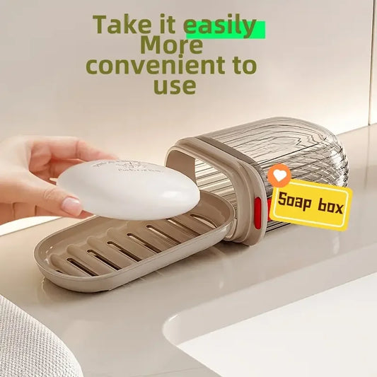 1/2pcs Creative Travel Soap Box with Lid Sealed and Drainable Portable Small Soap Box for Business Trip Travel Soap Box